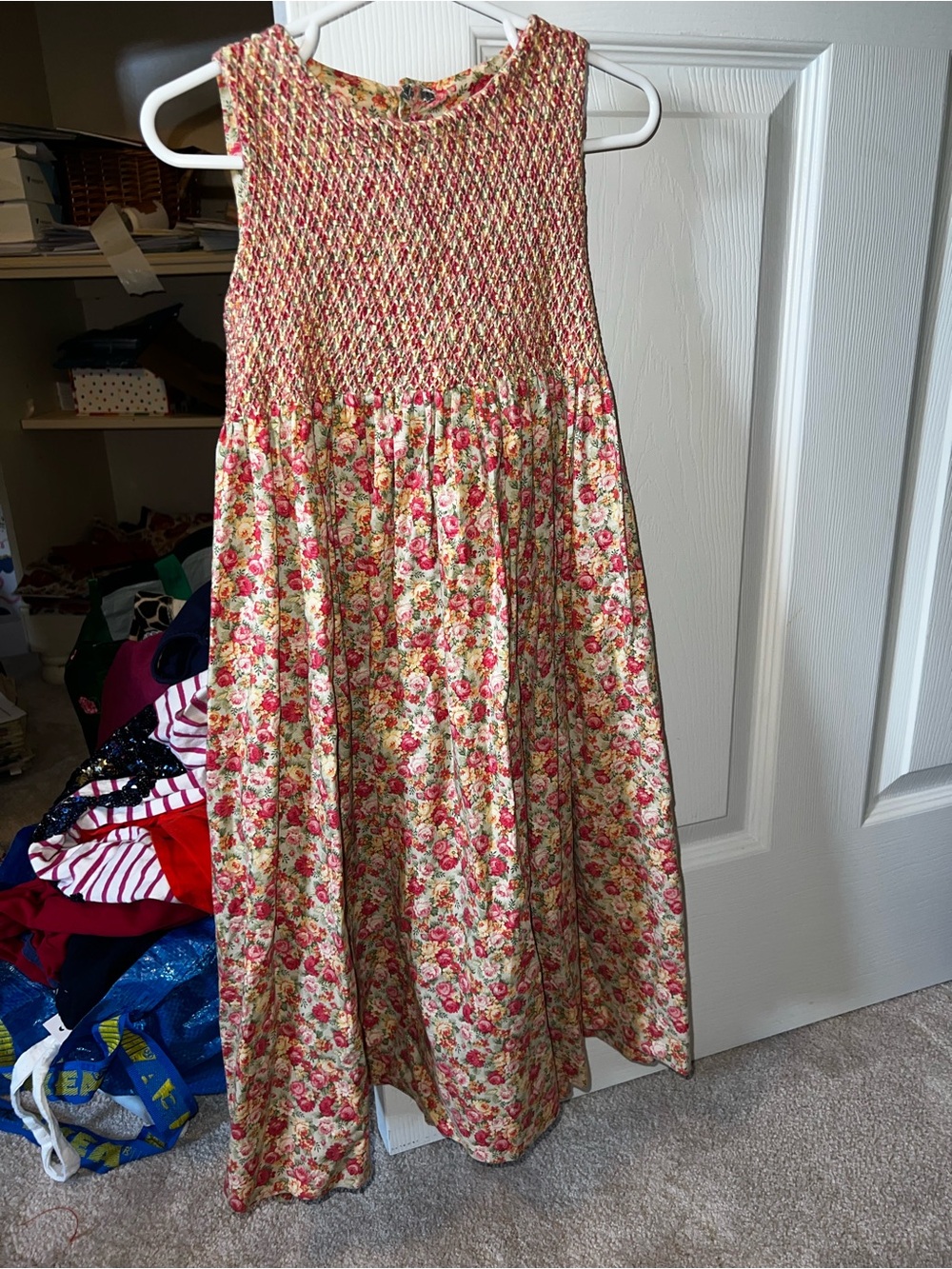 Isabel Garreton hand-smocked Floral Smocked dress - Pink Floral